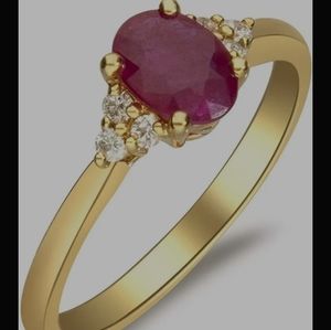 10k ruby and diamond ring